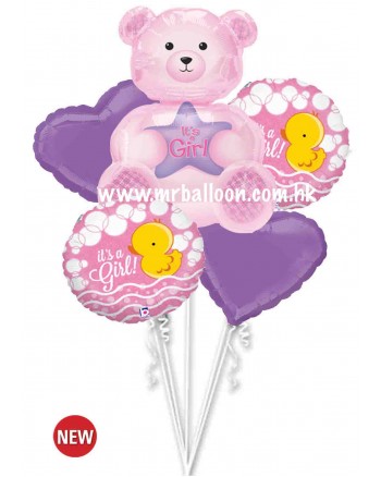 It's A Girl Bear Bouquet